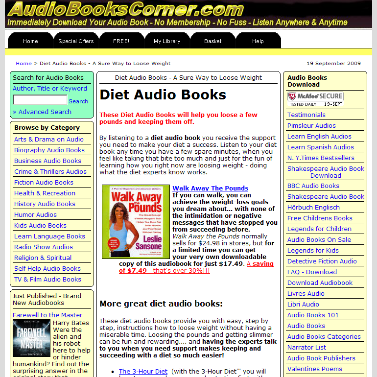Diet Audio Books - A Sure Way to Loose Weight - MP3 and WMA